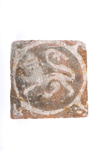 Lot 339 - A medieval encaustic tile, 13th century,...