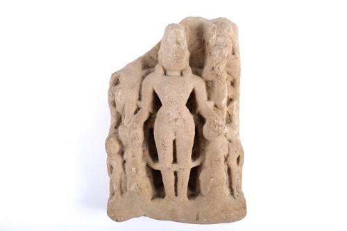 Lot 296 - An early central Indian carved sandstone stele...