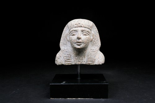 Lot 276 - An Egyptian carved granite bust of a Pharoah,...