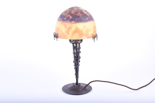 Lot 468 - A Secessionist wrought iron table lamp with...