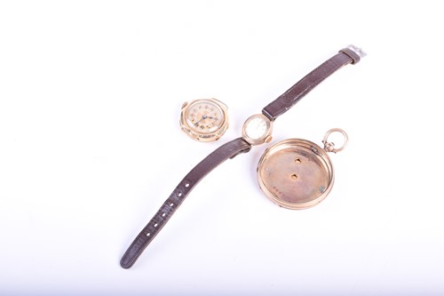 Lot 561 - A ladies 18ct gold cased vintage wristwatch, a...