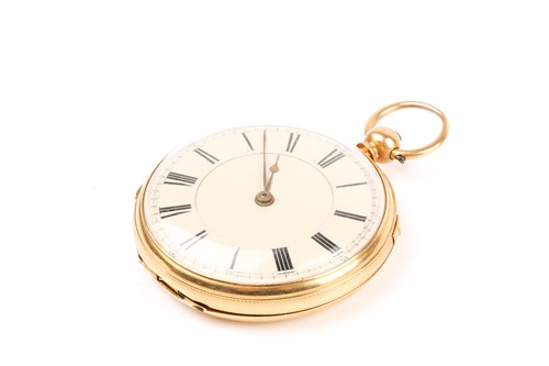 Lot 555 - A Victorian 18ct yellow gold lever pocket...