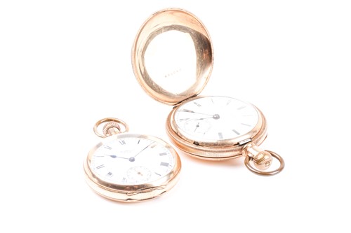 Lot 573 - A Waltham gold plated open face pocket watch,...