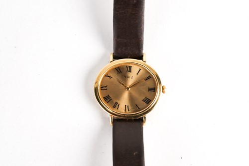 Lot 790 - A Ladies Piaget watch, gilt metal oval case...