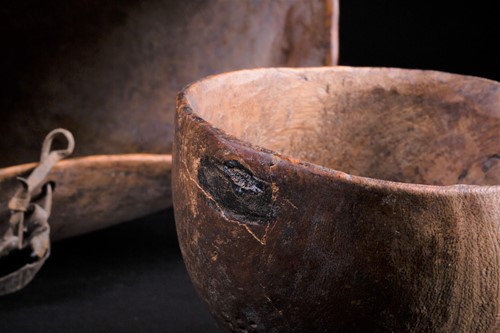 Lot 8 - A Maasai hardwood bowl and scoop, Kenya, the...