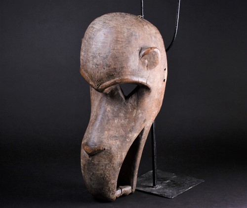 Lot 11 - A carved wood Monkey spirit mask, Burkina Faso,...