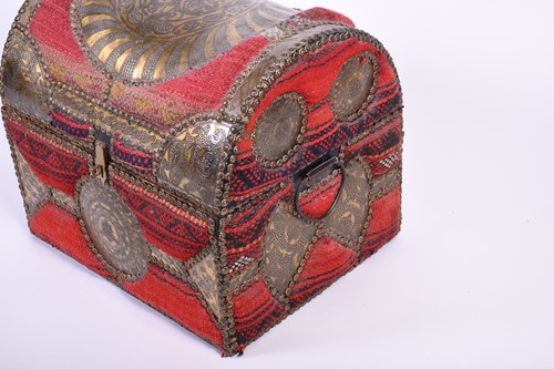 Lot 100 - A small middle eastern dome top trunk, 20th...