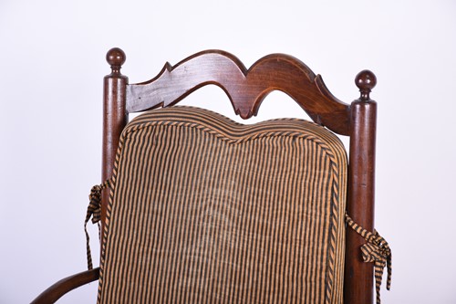 Lot 103 - A Spanish walnut ladderback armchair, early...