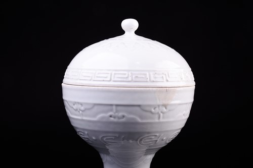 Lot 157 - A Chinese altar vase and cover, Dou, Qing...