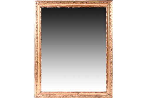 Lot 147 - A 19th century carved giltwood wall mirror,...