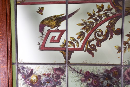 Lot 410 - A 19th century hand-painted stained glass...