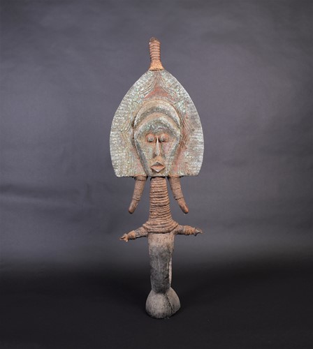 Lot 137 - A Kota Janus reliquary, Gabon, the heads with...