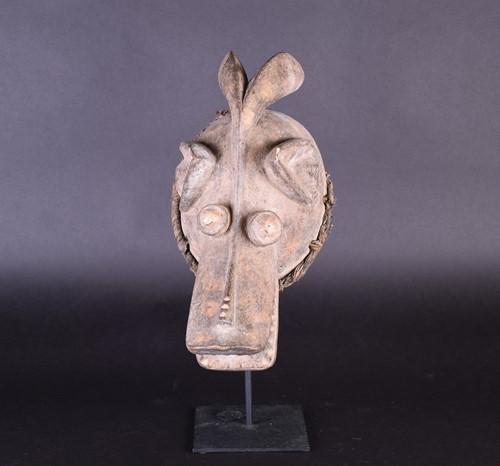Lot 116 - A Mambila dogs head dance mask, Cameroon, with...