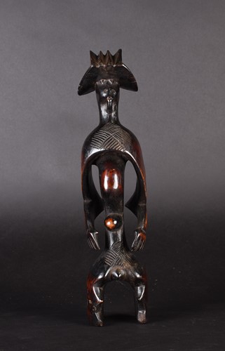 Lot 106 - A Mumuye standing male figure, Nigeria, with...