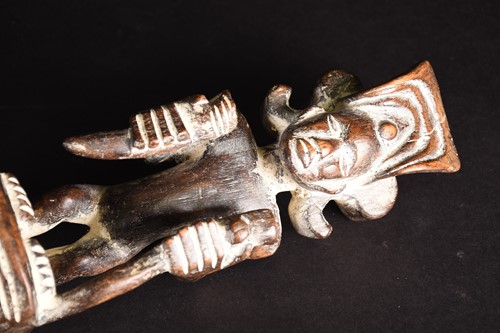 Lot 117 - A Chokwe staff, the terminal carved as the...