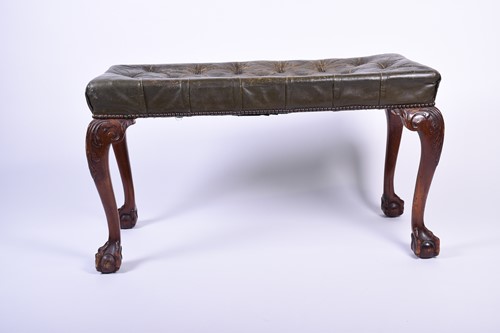 Lot 110 - A Geo III style mahogany duet stool, 20th...