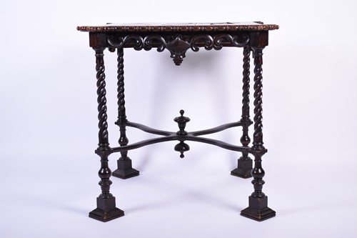 Lot 116 - An oak parquetry top table, 19th century, the...