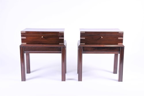 Lot 122 - A pair of 20th century campaign style boxes on...