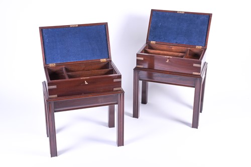 Lot 122 - A pair of 20th century campaign style boxes on...