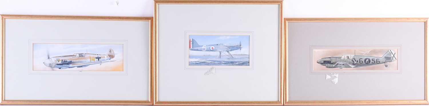 Lot 30 - Three watercolours of vintage WWII period...