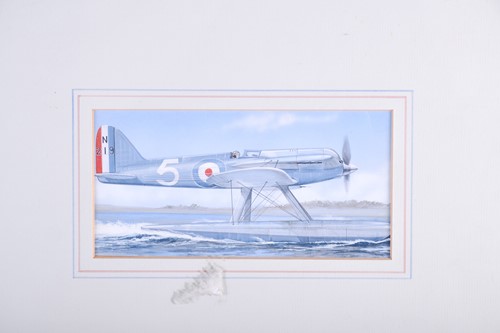 Lot 30 - Three watercolours of vintage WWII period...