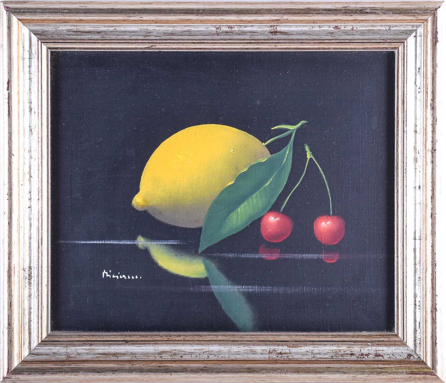 Lot 31 - A contemporary still life painting of a lemon...