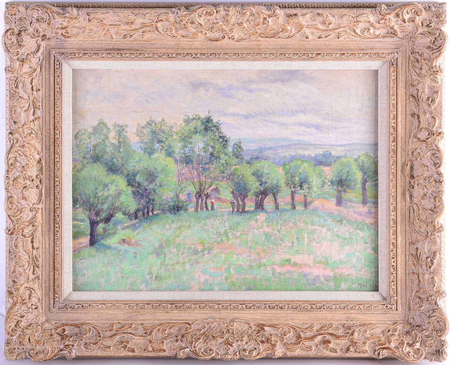Lot 33 - An Impressionist style landscape, oil on...