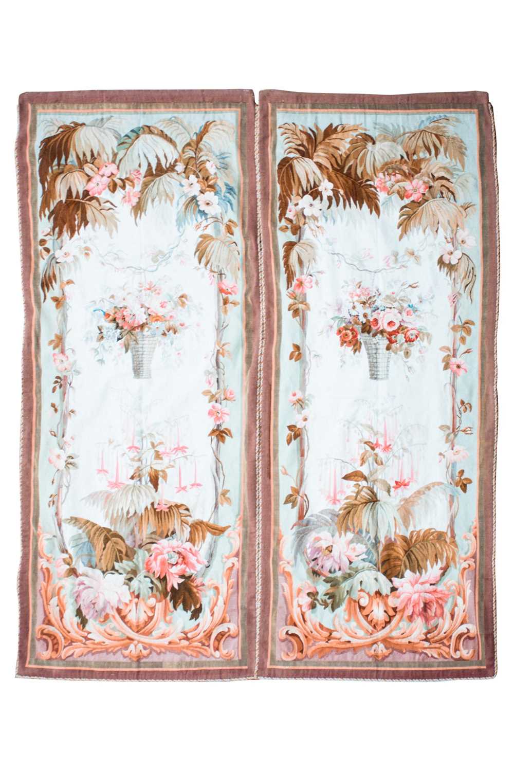 Lot 149 - A pair of large rectangular Aubusson style...