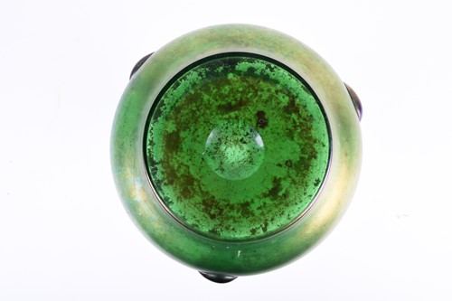 Lot 413 - An Art Nouveau design green glass vase, with...
