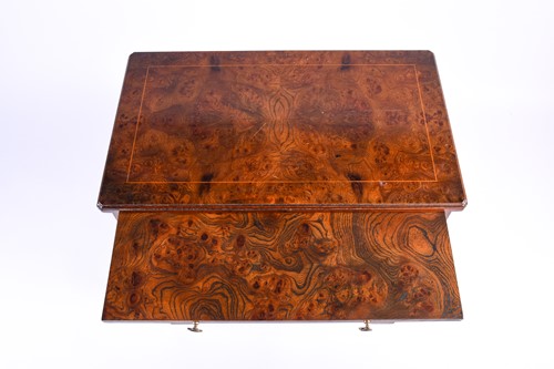 Lot 130 - A Georgian style small chest, oyster veneer,...