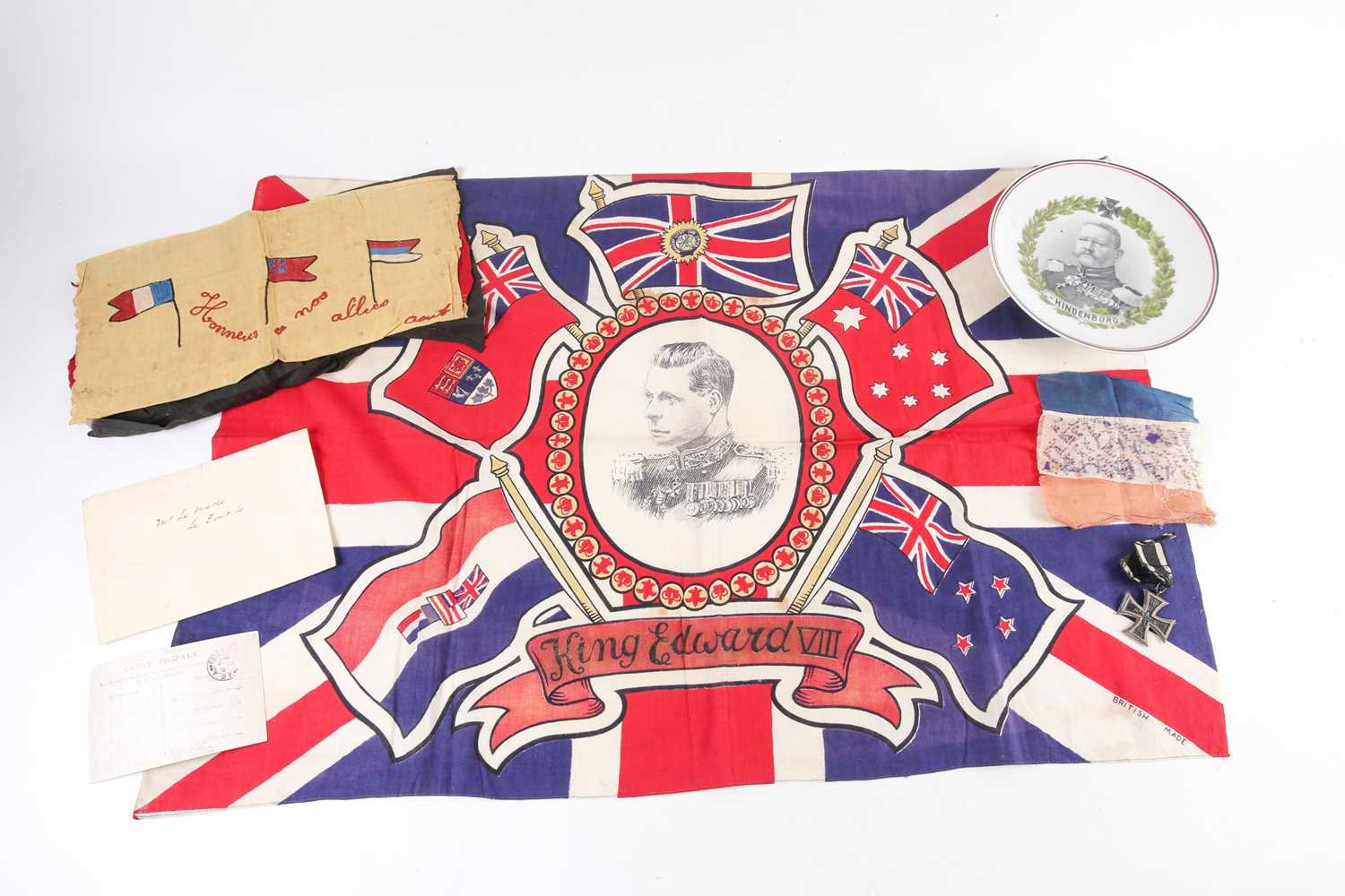 Lot 307 - A small collection of WW I ephemera,...