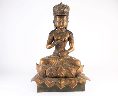 Lot 268 - A Chinese bronze figure of Avalokitesvara,...