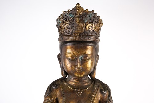 Lot 268 - A Chinese bronze figure of Avalokitesvara,...