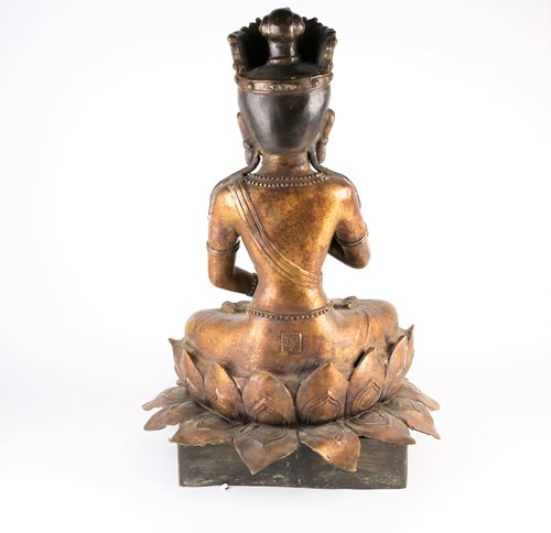 Lot 268 - A Chinese bronze figure of Avalokitesvara,...