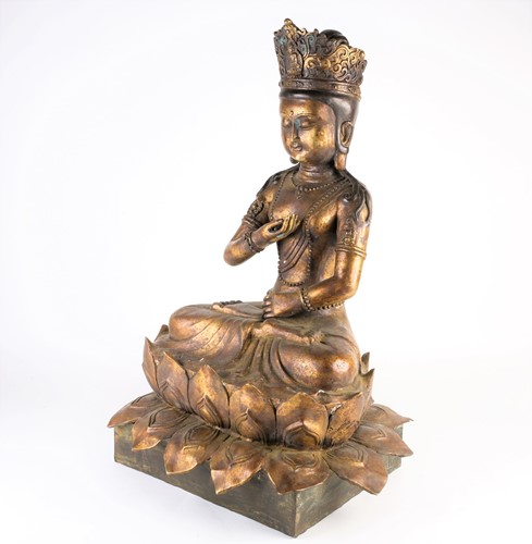 Lot 268 - A Chinese bronze figure of Avalokitesvara,...