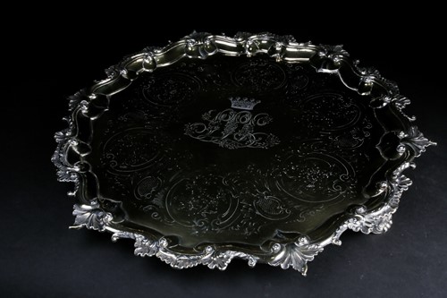 Lot 550 - A large, Victorian heavy silver-gilt,...