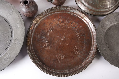 Lot 223 - A large Indian circular bronze charger with...