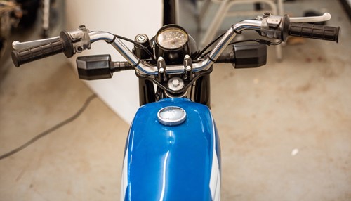 Lot 15 - A 1987 Yamaha RD50 49cc blue motorcycle,...
