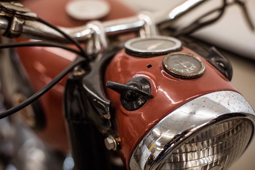 Lot 16 - A 1948 James single cylinder maroon motorcycle,...