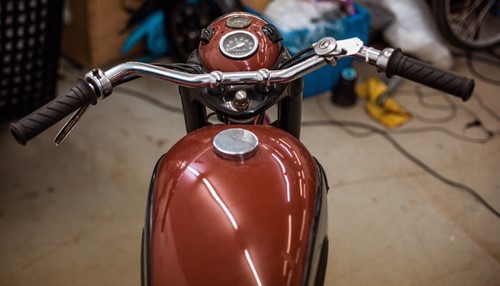 Lot 16 - A 1948 James single cylinder maroon motorcycle,...