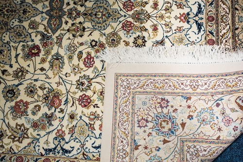 Lot 275 - A 20th century Qum rug, silk on silk rug, the...