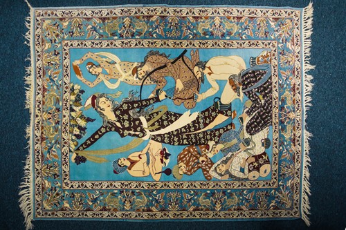Lot 276 - A 20th-century Isphahan rug with figures...
