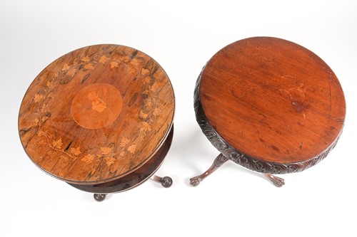 Lot 151 - A Victorian circular, rosewood, and floral...