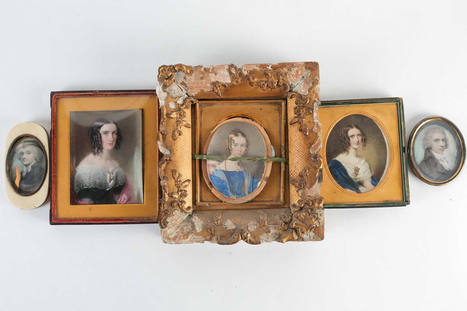 Lot 328 - A Georgian framed miniature portrait of a...