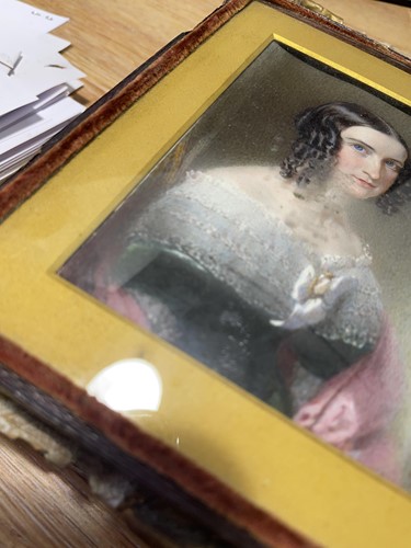 Lot 328 - A Georgian framed miniature portrait of a...