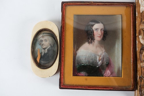 Lot 328 - A Georgian framed miniature portrait of a...