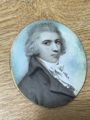 Lot 328 - A Georgian framed miniature portrait of a...