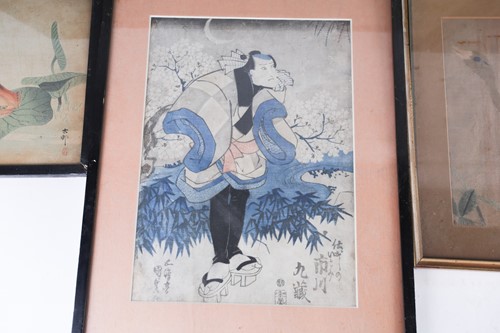 Lot 165 - A Japanese triptych woodblock,print of the...