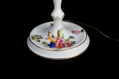 Lot 375 - A pair of Herend porcelain three-sconce...