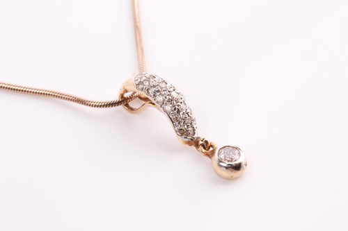 Lot 6 - A diamond-set pendant, the curved pave-set...